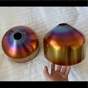 FREE PEOPLE Metal Ombré Painted Copper Light Fixture / Lampshade